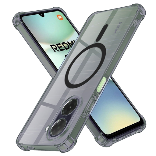 Techsuit - Sokkvédett átlátszó szilikon MagSafe tok - Xiaomi Redmi A5 4G (Standard) - Füstfekete Techsuit - Sokkvédett átlátszó szilikon MagSafe tok - Xiaomi Redmi A5 4G (Standard) - Füstfekete