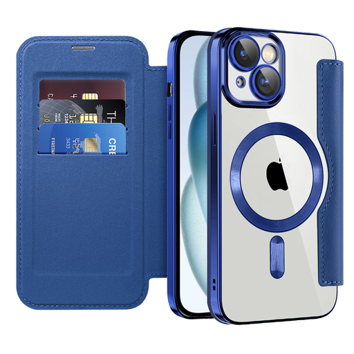  Techsuit - SmartMag Könyvtok - iPhone 15 - Kék tok
