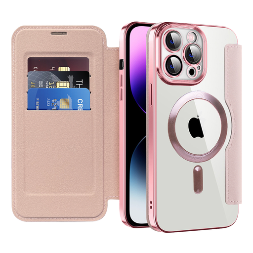 Techsuit - SmartMag könyvtok - iPhone 14 Pro Max - Rózsaszín tok Techsuit - SmartMag könyvtok - iPhone 14 Pro Max - Rózsaszín tok