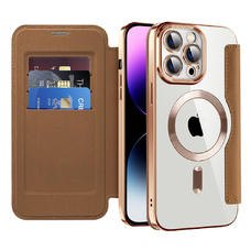  Techsuit - SmartMag könyvtok - iPhone 14 Pro Max - Barna tok