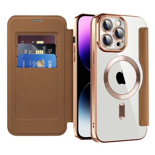 Techsuit - SmartMag könyvtok - iPhone 14 Pro Max - Barna tok Techsuit - SmartMag könyvtok - iPhone 14 Pro Max - Barna tok