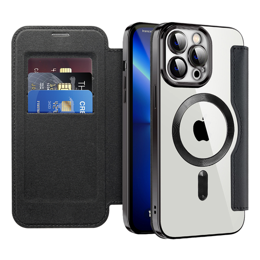  Techsuit - SmartMag könyvtok - iPhone 13 Pro - Fekete tok
