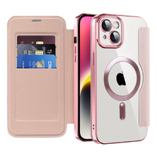  Techsuit - SmartMag Könyvtok - iPhone 14 Plus - Rózsaszín tok