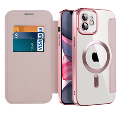  Techsuit - SmartMag Könyvtok - iPhone 11 - Rózsaszín tok