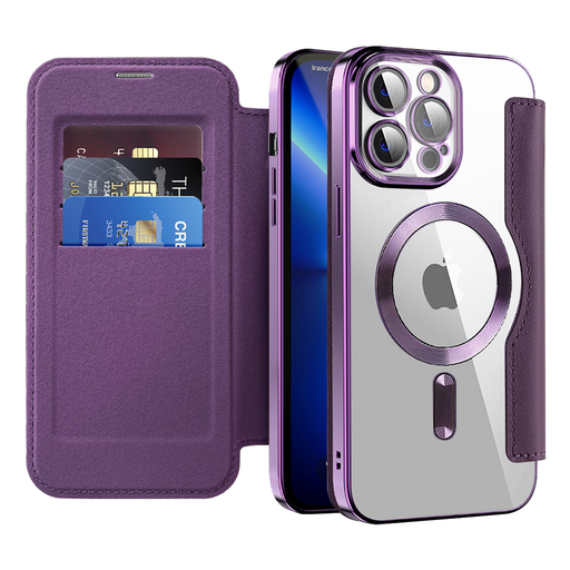 Techsuit - SmartMag könyvtok - iPhone 13 Pro - Lila tok Techsuit - SmartMag könyvtok - iPhone 13 Pro - Lila tok