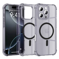  Techsuit - Ütésálló Átlátszó Szilikon MagSafe - iPhone 16 Pro Max - Füst Fekete tok