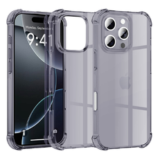  Techsuit - Ütésálló Átlátszó Szilikon - iPhone 16 Pro - Füst Fekete tok