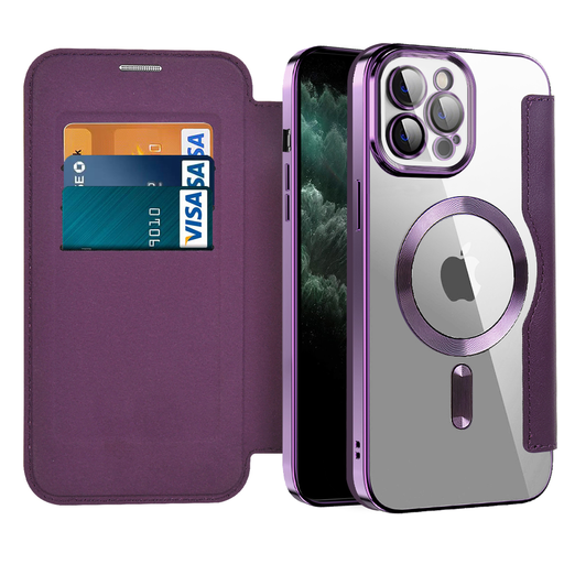  Techsuit - SmartMag Könyv Tok - iPhone 11 Pro Max - Lila tok