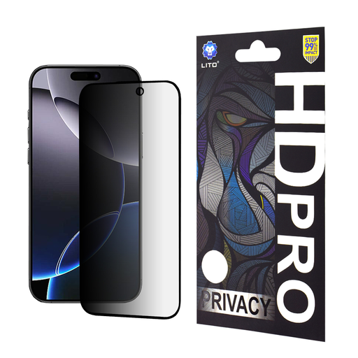 Lito - HD Pro Adatvédelmi - iPhone 16 Pro Max - Fekete üvegfólia Lito - HD Pro Adatvédelmi - iPhone 16 Pro Max - Fekete üvegfólia