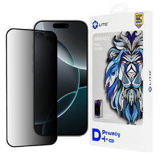  Lito - D+ Pro Adatvédelem - iPhone 16 Pro - Fekete üvegfólia