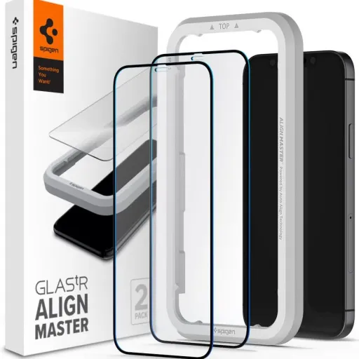 Spigen Alm Glass Fc 2x iPhone 12 Pro Max üvegfólia fekete (AGL01792) Spigen Alm Glass Fc 2x iPhone 12 Pro Max üvegfólia fekete (AGL01792)