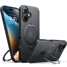 Torras - Ostand Spin Sorozat - iPhone 16 Plus - Fekete tok