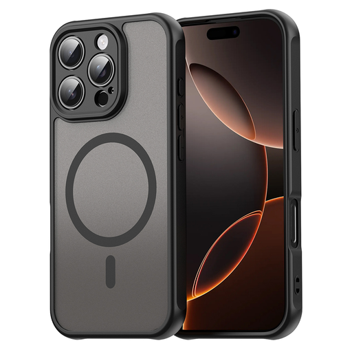Techsuit - HaloFrost II MagSafe - iPhone 16 Pro - Fekete tok Techsuit - HaloFrost II MagSafe - iPhone 16 Pro - Fekete tok