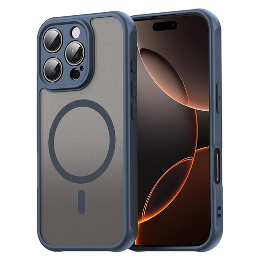 Techsuit - HaloFrost II MagSafe - iPhone 16 Pro - mélykék tok Techsuit - HaloFrost II MagSafe - iPhone 16 Pro - mélykék tok