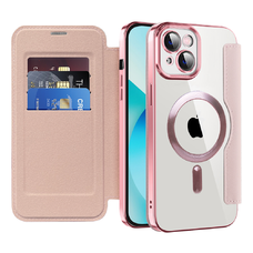 Techsuit - SmartMag Könyvtok - iPhone 13 - Rózsaszín tok