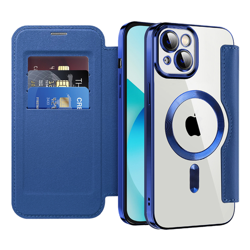 Techsuit - SmartMag könyv tok - iPhone 13 - Kék