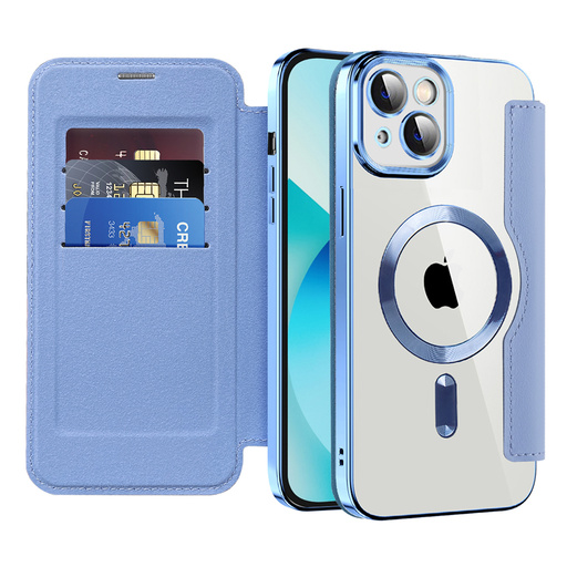 Techsuit - SmartMag könyv tok - iPhone 13 - Világoskék