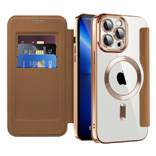 Techsuit - SmartMag Könyvtok - iPhone 13 Pro Max - Barna tok