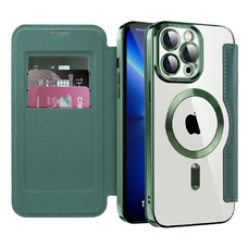Techsuit - SmartMag könyves tok - iPhone 13 Pro Max - Zöld