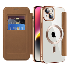 Techsuit - SmartMag Könyvtok - iPhone 14 Plus - Barna tok
