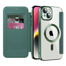 Techsuit - SmartMag könyvtok - iPhone 14 Plus - Zöld tok