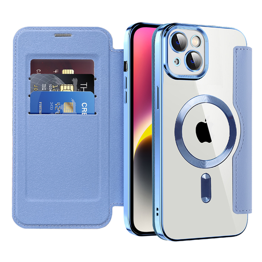 Techsuit - SmartMag könyv tok - iPhone 14 Plus - Világoskék