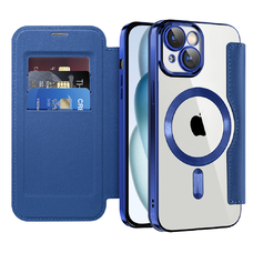 Techsuit - SmartMag könyvtok - iPhone 15 Plus - Kék tok