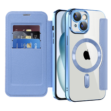 Techsuit - SmartMag Könyv Tok - iPhone 15 Plus - Világoskék tok