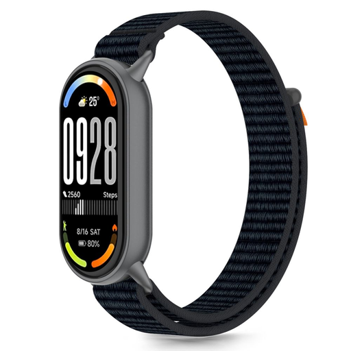 Tech-protect Nylon Stripe Xiaomi Smart Band 8 / 9 / 10 / Nfc Fekete/narancssárga