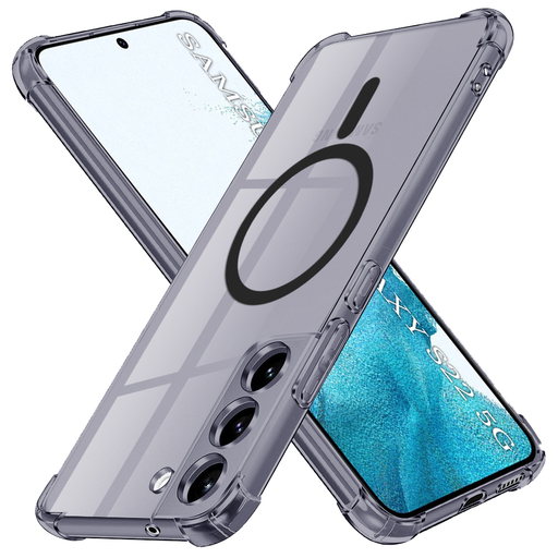  Techsuit - Ütésálló Átlátszó Szilikon MagSafe - Samsung Galaxy S22 5G - Füst Fekete tok