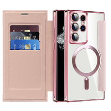 Techsuit - SmartMag könyvtok - Samsung Galaxy S22 Ultra 5G - Pink tok