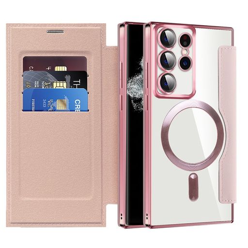  Techsuit - SmartMag könyvtok - Samsung Galaxy S22 Ultra 5G - Pink tok