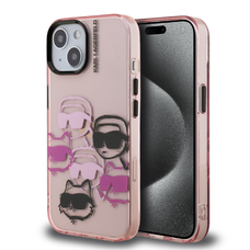 Karl Lagerfeld IML Multi K&CH Heads tok iPhone 15 Pink