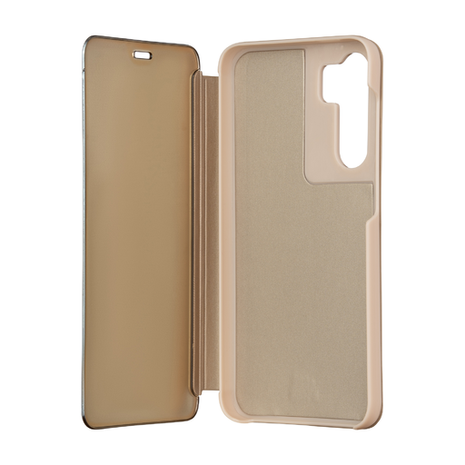 Összecsukható tükör nézetes tok Samsung Galaxy S22-hez arany