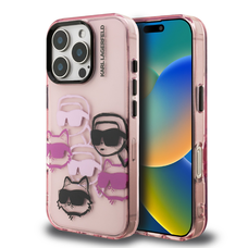 Karl Lagerfeld IML Multi K&CH Heads tok iPhone 16 Pro Pink