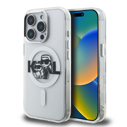 Karl Lagerfeld IML Glitter Karl és Choupette Sketch MagSafe iPhone 15 Pro tok Karl Lagerfeld IML Glitter Karl és Choupette Sketch MagSafe iPhone 15 Pro tok