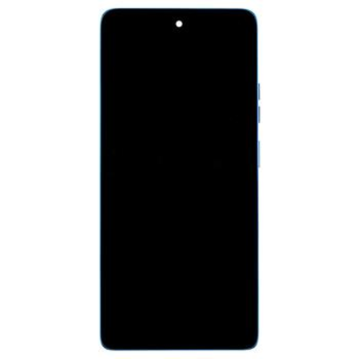 Motorola G75 5G LCD kijelző + Érintőképernyő egység + Elülső borítás Aqua Kék (Szervizcsomag)