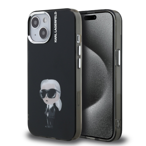 Karl Lagerfeld IML Aquarelle Karl tok iPhone 15-höz fekete