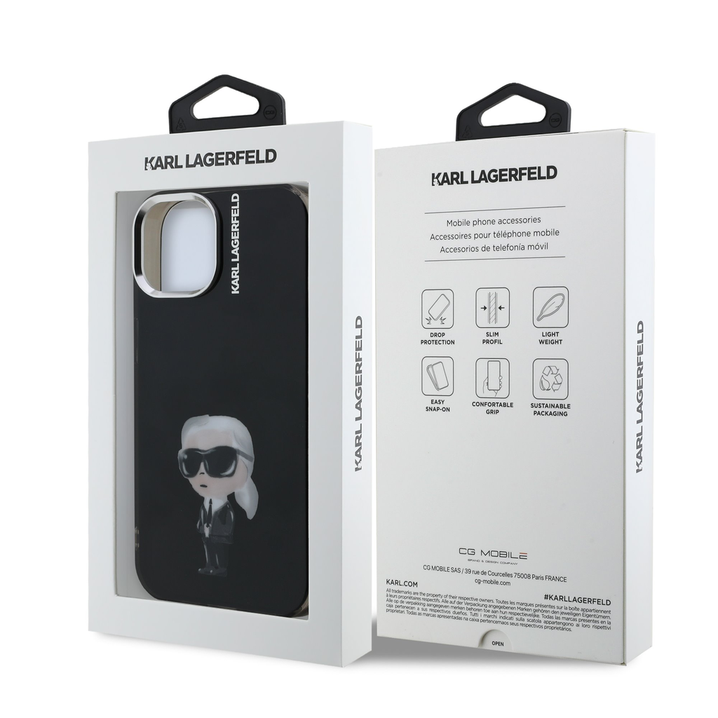 iPhone 15 Fekete Karl Lagerfeld IML Aquarelle Karl tok - 7