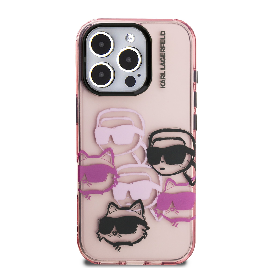  iPhone 16 Pro Max Pink Karl Lagerfeld IML Multi K&CH Heads tok - 3