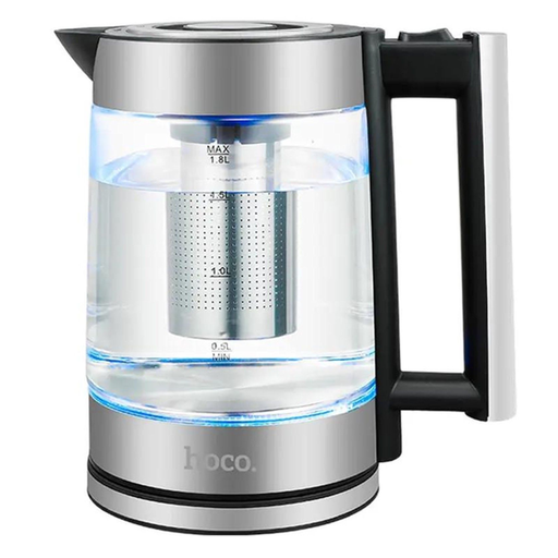 Hoco 1,8L HA01A elektromos vízforraló bór üveg / rozsdamentes acél