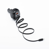 FORCELL F-ENERGY Alu autós töltő visszahúzható kábellel Type C és Type C + USB A aljzatokkal PD QC4.0 SFC2.0 3A 75W fekete - 1. kép