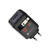 FORCELL F-ENERGY GaN III VT-R7 utazótöltő visszahúzható kábellel, 1x USB-C és 1x USB-A töltőporttal PD QC4.0 3A 70W szürke - 0. kép