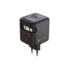 FORCELL F-ENERGY GaN III VT-R7 utazótöltő visszahúzható kábellel, 1x USB-C és 1x USB-A töltőporttal PD QC4.0 3A 70W szürke - 1. kép