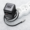 FORCELL F-ENERGY GaN III VT-R7 utazótöltő visszahúzható kábellel, 1x USB-C és 1x USB-A töltőporttal PD QC4.0 3A 70W szürke - 4. kép