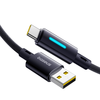 Baseus - Data Cable Lit (P10379002121-01) - USB-ről C típusú csatlakozóra, 100W, gyorstöltés, világítás, gombvezérlés, 2m - Kozmikus fekete - 0. kép