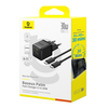 Baseus - Fali töltő Palm (P1011160A113-01) - Type-C kábellel, Gyors töltés, 2 az 1-ben, USB, USB-C, 30W, 20V/3A - Csoportos Fekete - 2. kép