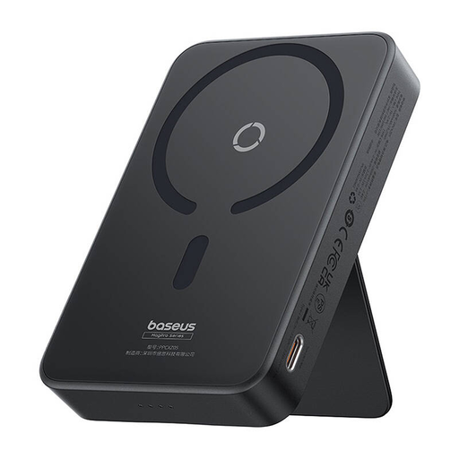 Baseus - MagPro mágneses Power Bank PPCXZ05 (P10064101123-00) - USB-C, 5000mAh, 20W, MagSafe, Type-C kábel, 3A, 30cm - Fekete