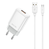 JELLICO fali töltő EU01 2.4A 12W 1xUSB + micro kábel Fehér - 0. kép