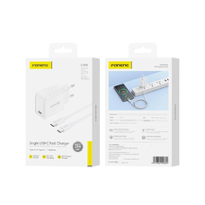 FONENG fali töltő EU55 GaN PD 20W 1xUSB-C + kábel USB-C - USB-C Fehér